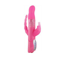 Adam And Eve Eve`s Tripple Pleasure Silicone Rabbit Waterproof Pink 10 Inch